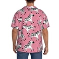 thumbnail image 3 of Gukieu Cute Cartoon Zebra Print Men's Short-sleeved Shirts, Button-down Pocket Shirts, T-shirts, Beach Vacation Travel Summer Clothing-XX-Large, 3 of 5