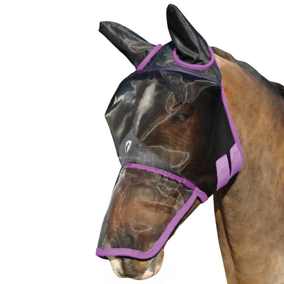 Hy - Masque anti-mouches pour chevaux avec oreilles et nez