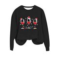 thumbnail image 2 of DrHTOOQers Chandail à Capuchon pour Femmes 2025, Chandail Décontracté à Manches Longues pour Femmes, Col Rond Vacances Noël Imprimé Mignon Hauts Amples, 2 of 3
