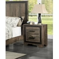 thumbnail image 3 of Modern Farmhouse Design Oak Finish Eastern King Size Bed 2x Nightstands 3pc Set Bedroom Furniture, 3 of 10