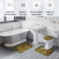thumbnail image 6 of Red Wildflower Bathroom Rugs Set Spring Retro Flower Green Grass Oil Painting Style Non Slip Absorbent Soft Bath Mats 3 Piece Set with Bathroom Rug, U-Shaped Floor Mat, Toilet Seat Cover Small Size, 6 of 9