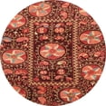 thumbnail image 1 of Ahgly Company Machine Washable Indoor Round Abstract Orange Area Rugs, 7' Round, 1 of 7