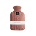 thumbnail image 1 of Bearachild Bolsas de agua caliente con tapa lavable botella a prueba de frío 1000ML contenedor de punto Anti-escaldado calentador de manos mujer Suministros térmicos Rosado 1000ml, 1 of 6