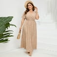 thumbnail image 2 of Women Plus Size Wrap Maxi Dress Short Flutter Sleeves Empire Waist Split A Line Boho Casual Dress, 2 of 5