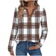 thumbnail image 2 of Ailaofu Womens Long Sleeve Tops Fall Button V Neck Graphic Shirts Dressy Casual Henley Tops Women Blouses, 2 of 5