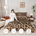 thumbnail image 3 of Erosebridal Leopard Pattern Personalized Gifts Queen Comforter Set,Brown Alphabet R Bedding Comforter Set For Adult Women,Reversible Black 3-Piece, 3 of 7