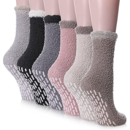 Fuzzy Socks for Women Non Slip Cozy Socks Athletic Plush Soft Grip
