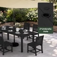 thumbnail image 2 of SERWALL 10-Piece Outdoor Dining Set with Umbrella, 75" HDPE All Weather Patio Table and Chairs, Black (umbrella base not included), 2 of 10