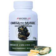 Bricker Labs Omega Cyclo - Mussel Joint Health Supplement, Premium New Zealand Green Lipped Mussel, Full Spectrum Omega Joint Supplements for Joint Health and Comfort, 90 Capsules