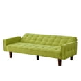thumbnail image 3 of Minimalist Style Linen Futon Sofa Couch , Button design Convertible Sofa Bed with Three Adjustable Positions, Loveseat Sofa Comfy Upholstered Furniture for Living Room, Apartment, Studio,  Green, 3 of 7
