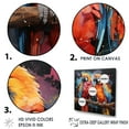 thumbnail image 3 of Designart "Vibrant Duets Featuring Parrots" Parrot Floater Framed Canvas Art Print, 3 of 5