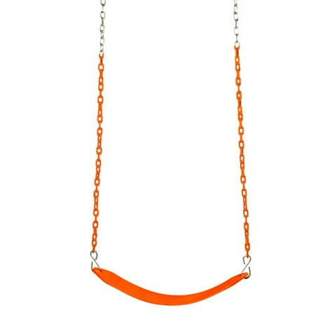 Gorilla Playsets Deluxe Swing Belt Assembly, Orange with Orange Chains