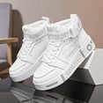 thumbnail image 5 of Men's High-Top Fashion Sneakers - Casual Lace-Up Athletic Shoes with Solid Color PU Upper, Breathable PU Lining, Durable Rubber Sole, and Comfort Fabric Insole, 5 of 9