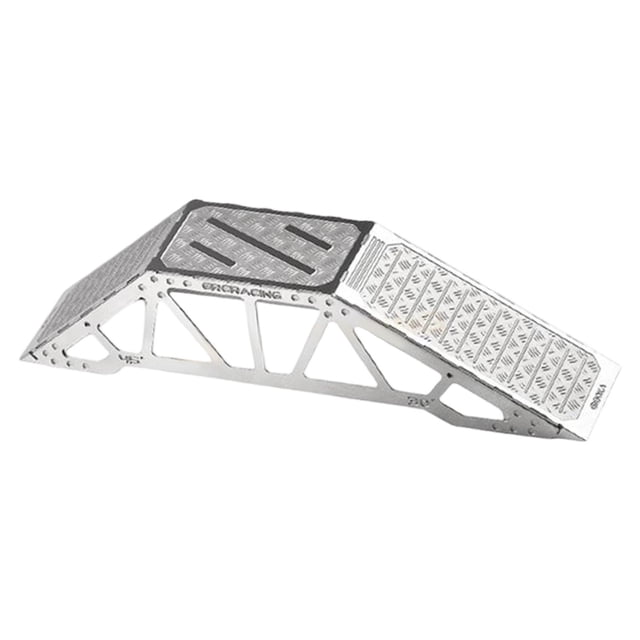 Bunblic Pont Rampe d'Obstacles pour Voiture RC en Acier Inoxydable Pièces de Rechange Robustes Accessoire de Pont Simple Côté Réaliste de Qualité Supérieure pour TRX4M SCX24 Argent
