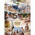 thumbnail image 5 of Vintage Blue Floral Table Cloth, Waterproof Tablecloth for Square Tables, Farmhouse Watercolor Flower Butterflies Reusable Washable Fabric Table Cover for Restaurant Kitchen Dining Tables 54"x54", 5 of 9