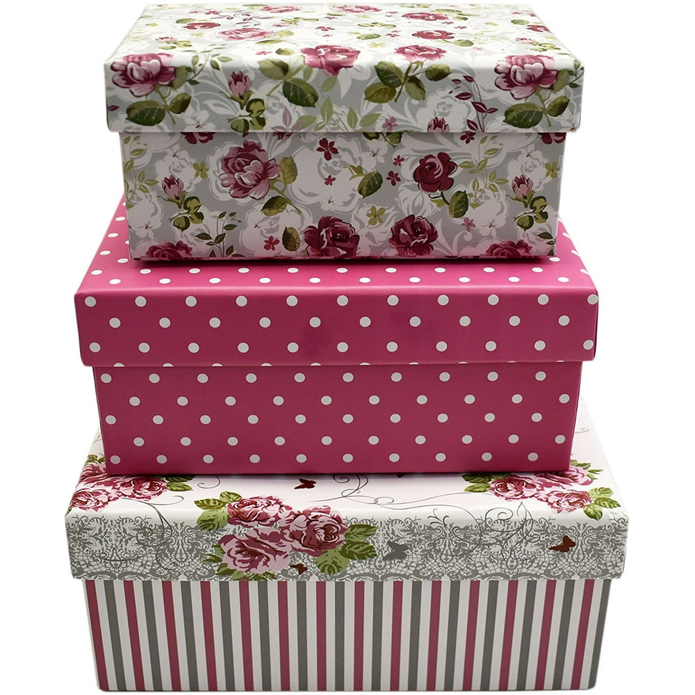 Alef Elegant Decorative Themed Nesting Gift Boxes 3 Boxes Nesting