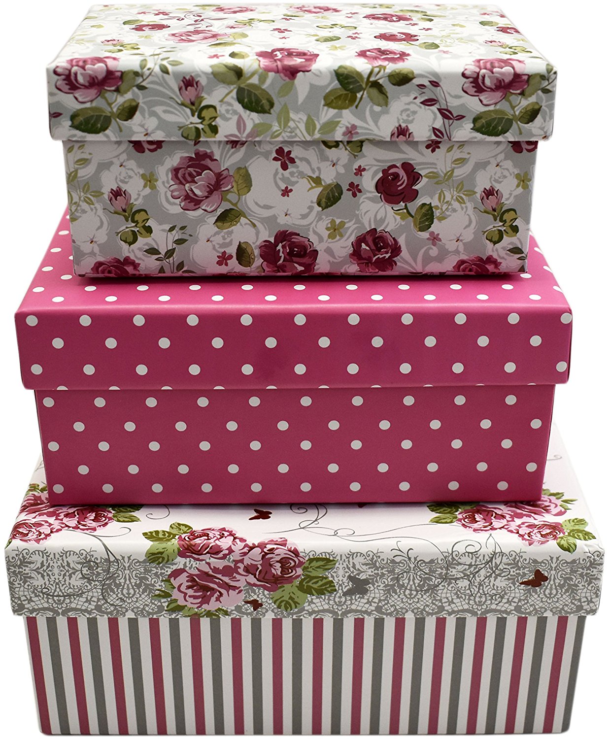 Alef Elegant Decorative Themed Nesting Gift Boxes -3 Boxes- Nesting Boxes Beautifully Themed and 