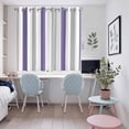 thumbnail image 5 of Purple Grey Striped Kitchen Curtains 72 Inch Length, Minimalist Farmhouse Stripe Grommet Top Bedroom Living Room Curtains, Light Filtering Cafe Curtain Drapes 2 Panels Set 104''x72'', 5 of 9
