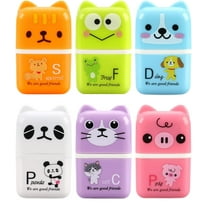 Erasers Clearance, Furenl 6Pcs Cute Animal Pencil Eraser Small Roller Erasers Rubber Stationery for Schoolstudents, Office&Craft&Stationery