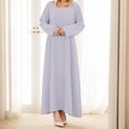 thumbnail image 5 of JBXKXYW Womens Dresses Women'S Muslim Abaya Long Sleeve Arab Dubai Abaya Modern Middle Prayer Belt Eid Long Dress Womens Dresses (Gray,S), 5 of 5