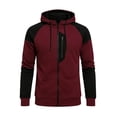 thumbnail image 4 of LEKWK Men's Sweatshirts and Hoodies Athletic Fit Color Block Zip up Hoodie Breathable Full Zip Workout Hoodie Soft Chest Pocket Running Gym Sport, 4 of 6