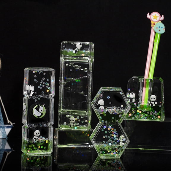 Acrylic Sand Timer Hourglass with Oil Drip Glitter, Leak-Proof Sensory Desk Decor, 50ml Birthday Gift for Kids and Adults