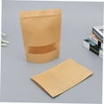 thumbnail image 4 of OULII 100 Pcs Sacs Refermables pour Emballer les Aliments Pochette Refermable en Papier Kraft, 4 of 5