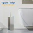 thumbnail image 2 of Toilet Brush and Holder Set 2pcs,Square Toilet Bowl Brush for Bathroom with 304 Stainless Steel Handle Toilet Cleaner Brush with Durable Scrubbing Bristles,Splash-Proof (Brushed Nickel), 2 of 7