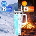 thumbnail image 4 of 40oz Christmas Tumbler with Handle Straw and Lid Snowflake Travel Coffee Tumbler Cup for Xmas Winter Holiday Birthday Party Gift, 4 of 6