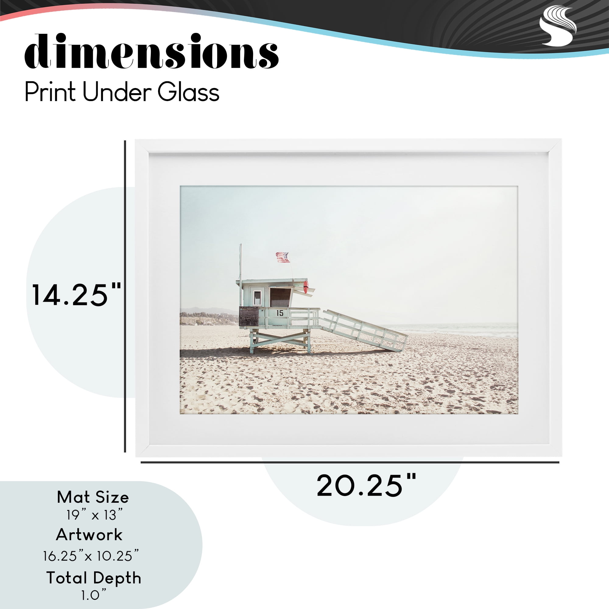 Lifeguard Hut Sunny Day White Framed Print Under Glass, design by Sisi and Seb