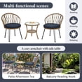 thumbnail image 7 of 3-Piece Outdoor Furniture Sectional Sofa Set,Patio PE Wicker Conversation Sets with Beige Cushions,Top Glass,Lounge Chair for Garden, Deck, Poolside, 7 of 7
