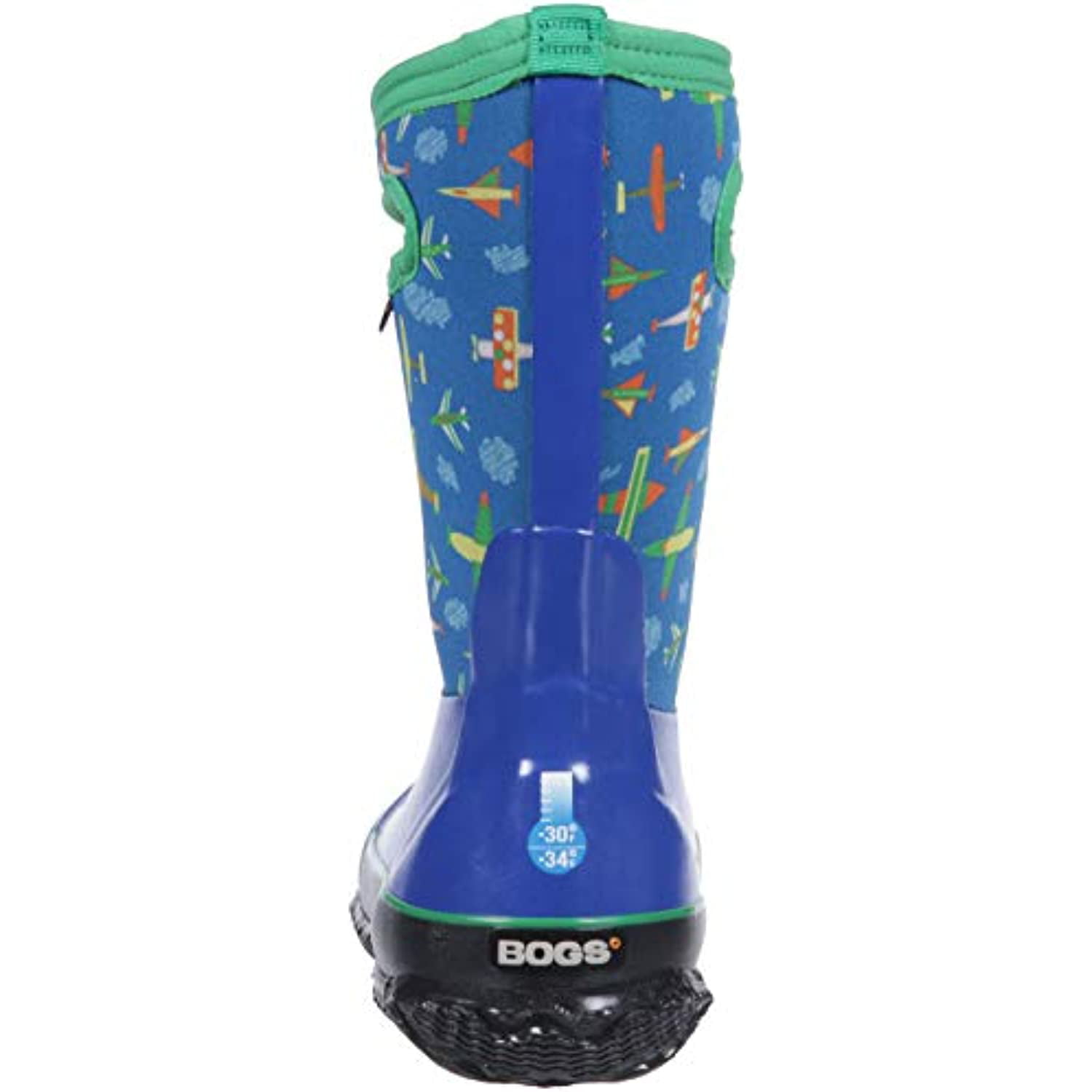 Geo Print/Dark Blue/Multi 12 M US Little Kid BOGS Kids Classic High Waterproof Insulated Rubber Neoprene Rain Boot Snow 