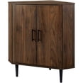 thumbnail image 1 of Contemporary Double Door Corner Accent Cabinet in Dark Walnut, 1 of 6