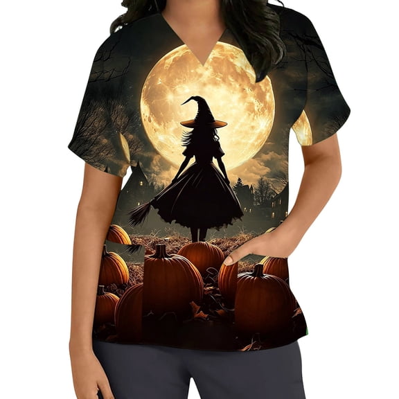 HOMBOM Womens V Neck Cute T Shirts Casual Festive Breathable Holiday Short Sleeve Womens Pullover Unique Tops,XXXXXL