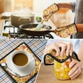 thumbnail image 4 of Fall Pumpkins and Autumn Leaves Pattern Kitchen Oven Mitt and Pot Holder Sets 2 Pcs for Baking, Cooking and Grilling, Heat Resistant Up To 392 °F, 4 of 7