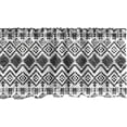 thumbnail image 3 of Tribal Window Valance, Black and White Hand-Drawn Tribal Sketched Mexican Aztec and Zigzags, Curtain Valance for Kitchen Bedroom Decor with Rod Pocket, 54" X 18", Black White, 3 of 3