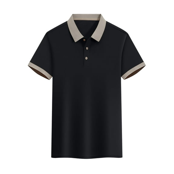Men's Short Sleeve Polo Shirts Casual Slim Fit Basic Designed Cotton Shirts