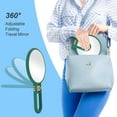 thumbnail image 4 of 30x Magnifying Mirror, Travel Hand Mirrors with Handle - Double Side Handheld Mirror with 1X 30X Magnification & Adjustable Handle/Stand, Hand Held Foldable Travel Mirror for Makeup(Army Green), 4 of 6
