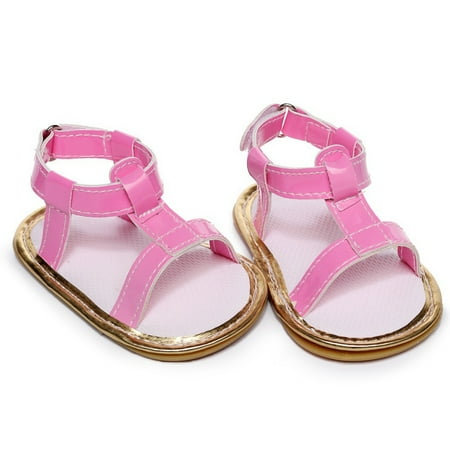 

Summer Baby Girls Sandals Bright PU Breathable Shoes Infant Rubber Sole Anit-slip Toddler Shoes First Walker P XXL