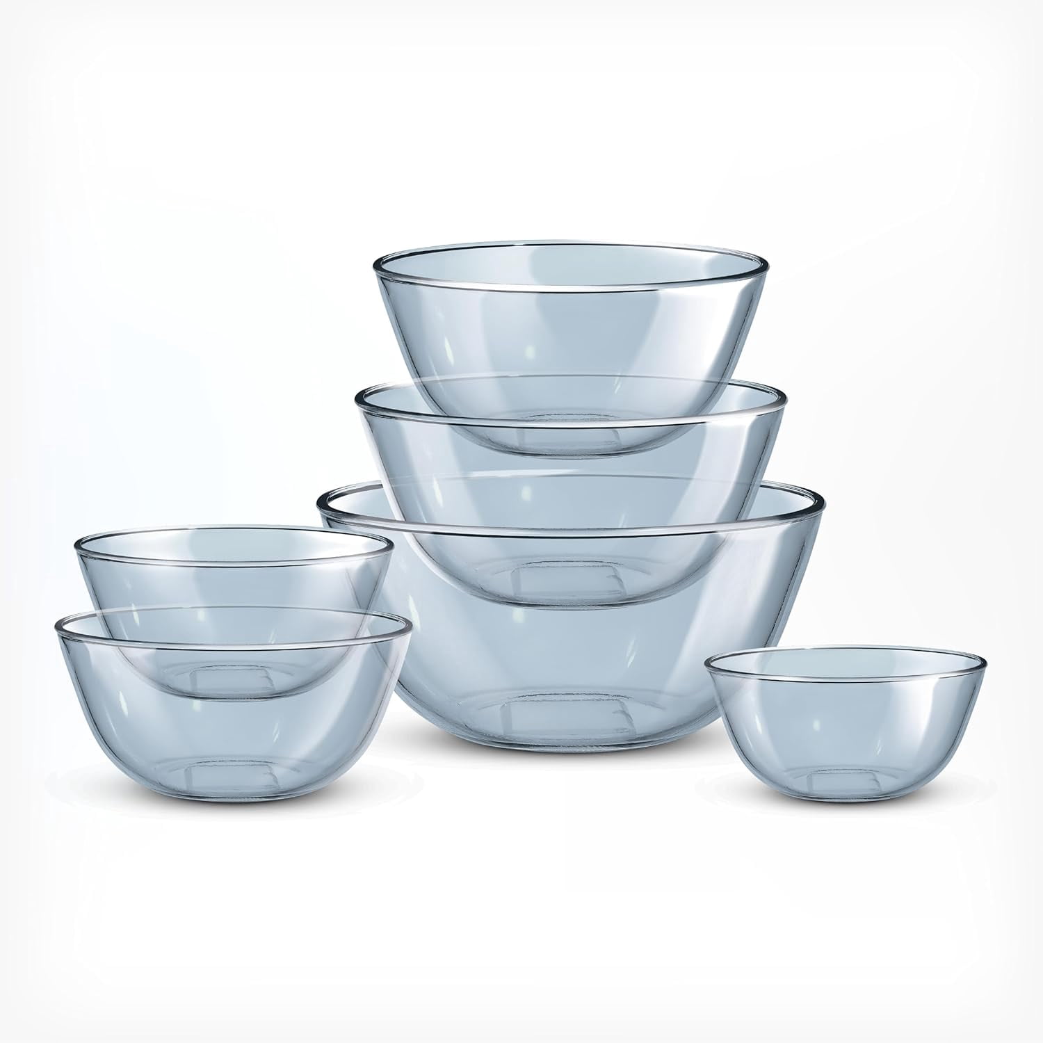 COOK WITH COLOR Glass Mixing Bowls with Lids, 12-piece set
