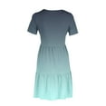 thumbnail image 4 of Sakmal Midi Summer Dresses for Women Vacation Blue T Shirt Dress Short Sleeve A Line Dresses with Pockets, 4 of 6