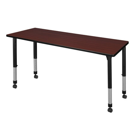 UPC: 0192357034804 | Regency 66 x 24 in. Kee Height Adjustable Mobile Classroom Table  Mahogany