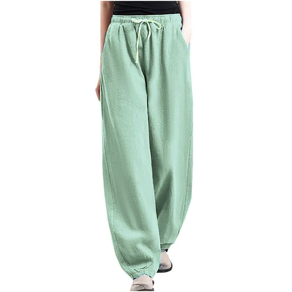 Honeeladyy Women's Casual Wide Leg Pants,Women's Fashionable Loose Fitting Casual Solid Color Pants