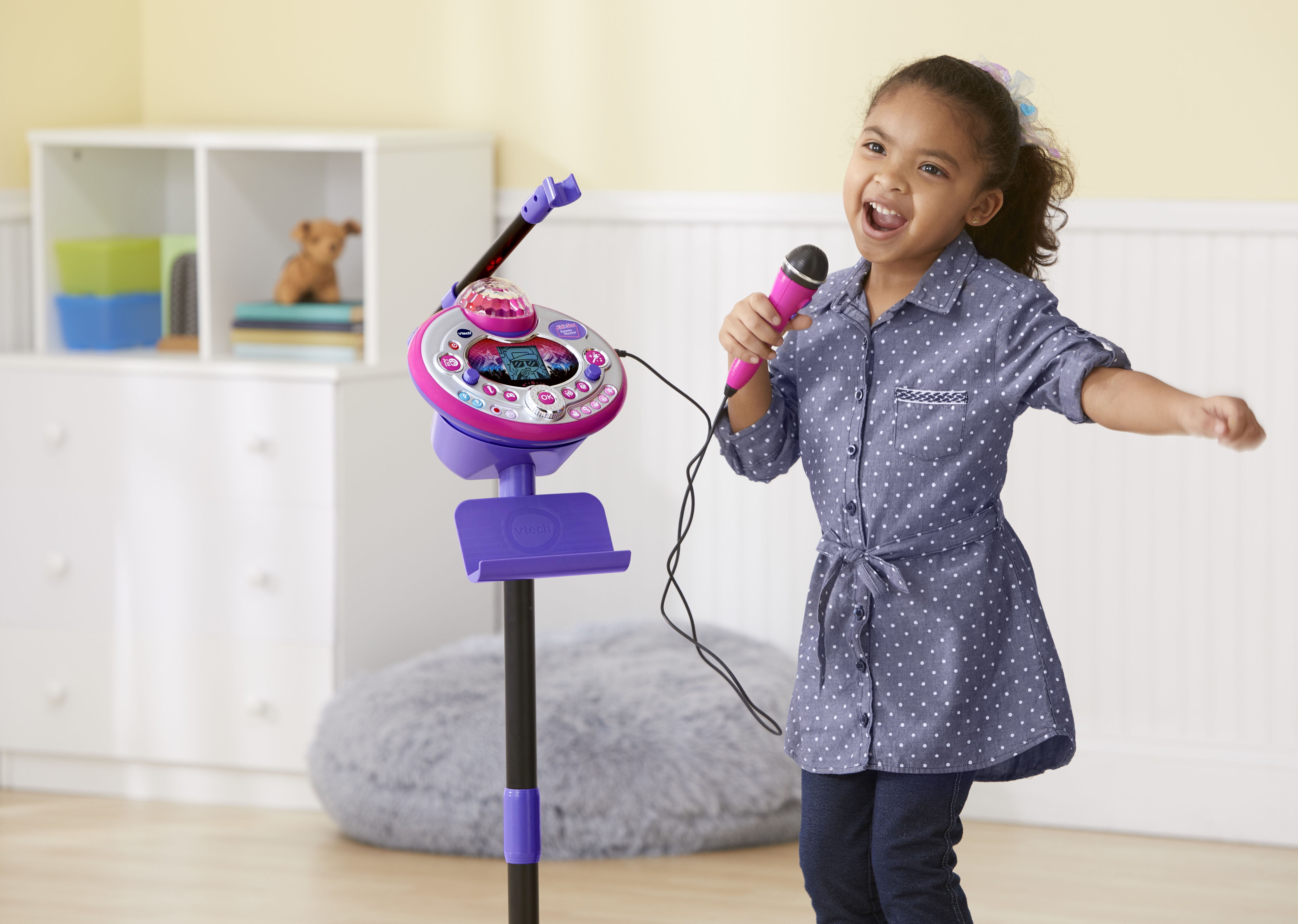 vtech kidi super star karaoke system with microphone and mic stand