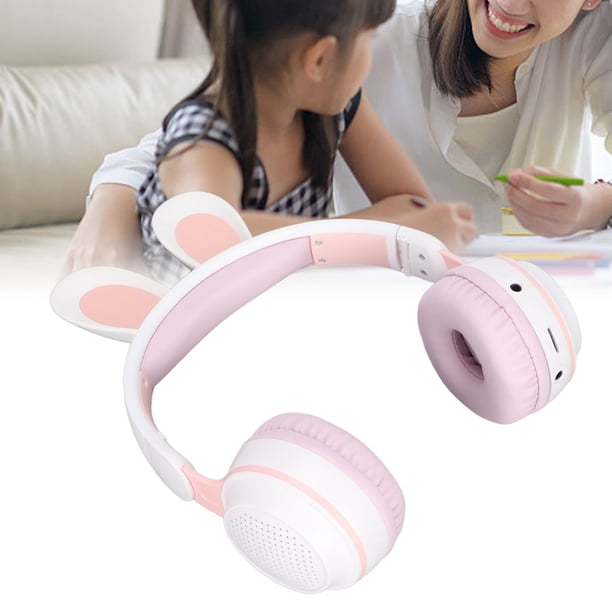 Auriculares Con Orejas De Conejo, Auriculares Inalámbricos Bluetooth Plegables Con Soporte Para Tarjeta De Memoria Para Aprendizaje En Línea Para Tableta Y PC