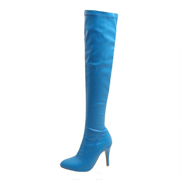 Jsaierl Thigh High Boots for Womens Over The Knee Heels Long Sexy Pointed Toe Boots Stretch Long Fall Y2K Gogo Boots Fashion Comfy Sexy Stiletto High Heel Boots