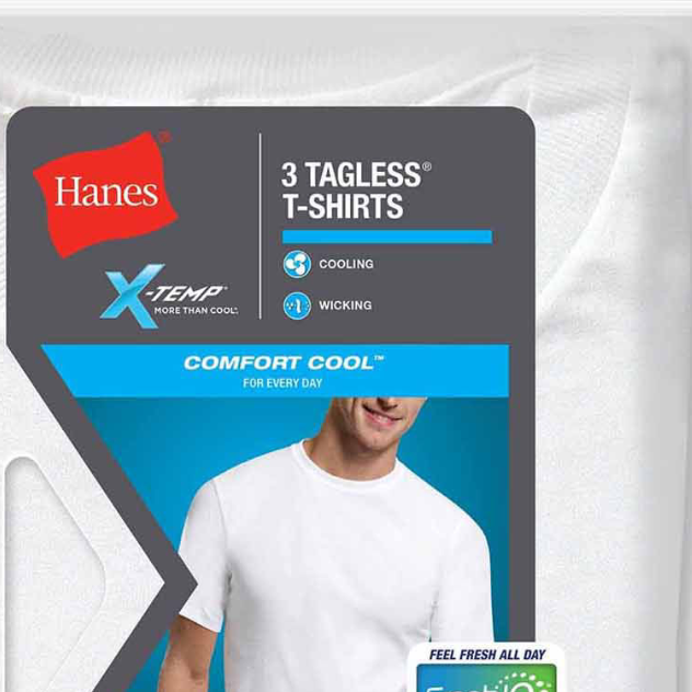 Hanes Men's 3Pack XTemp Comfort Cool Crewneck Undershirts