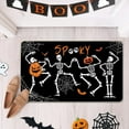 thumbnail image 2 of Halloween Gothic Skeleton Decorative Front Door Mat, Spooky Skull Jack O Lantern Pumpkin Doormat Indoor Outdoor Non-Slip Floor Entryway Rug, Spider Web Bat Home Kitchen Decoration 17x30 Inch, 2 of 6
