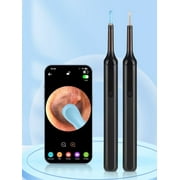 Ear Wax Removal Tool Camera, Ear Cleaner with Camera, Ear Canal Cleaner with 30W Camera,Earwax Removal Kit with Camera,Ear Cleaning Kit with 4 Replacement Tips,Wireless Ear Cleaning Otoscope Black