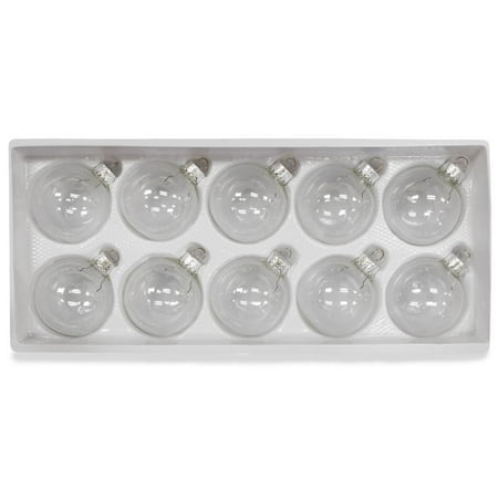 Set of 10 Clear Glass Ball Christmas Ornaments 2.36 Inches